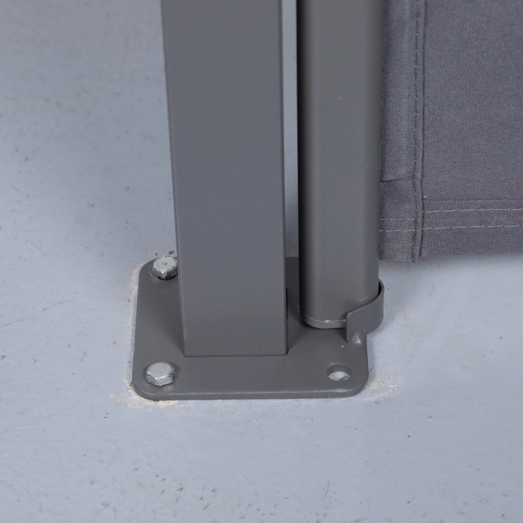 Tenda da balcone laterale estraibile 3 m impermeabile e frangivista; grigio scuro