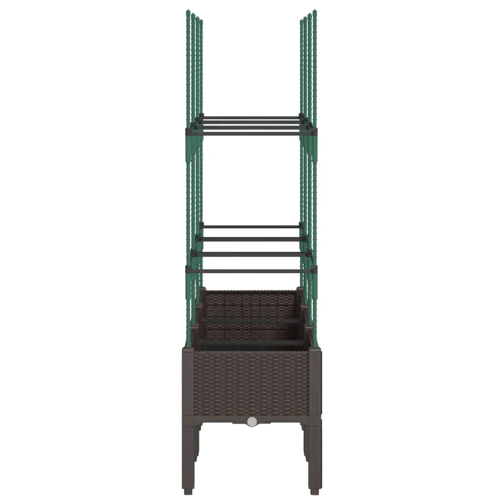 Fioriera da Giardino con Traliccio Marrone 120x40x142,5cm in PP 367960