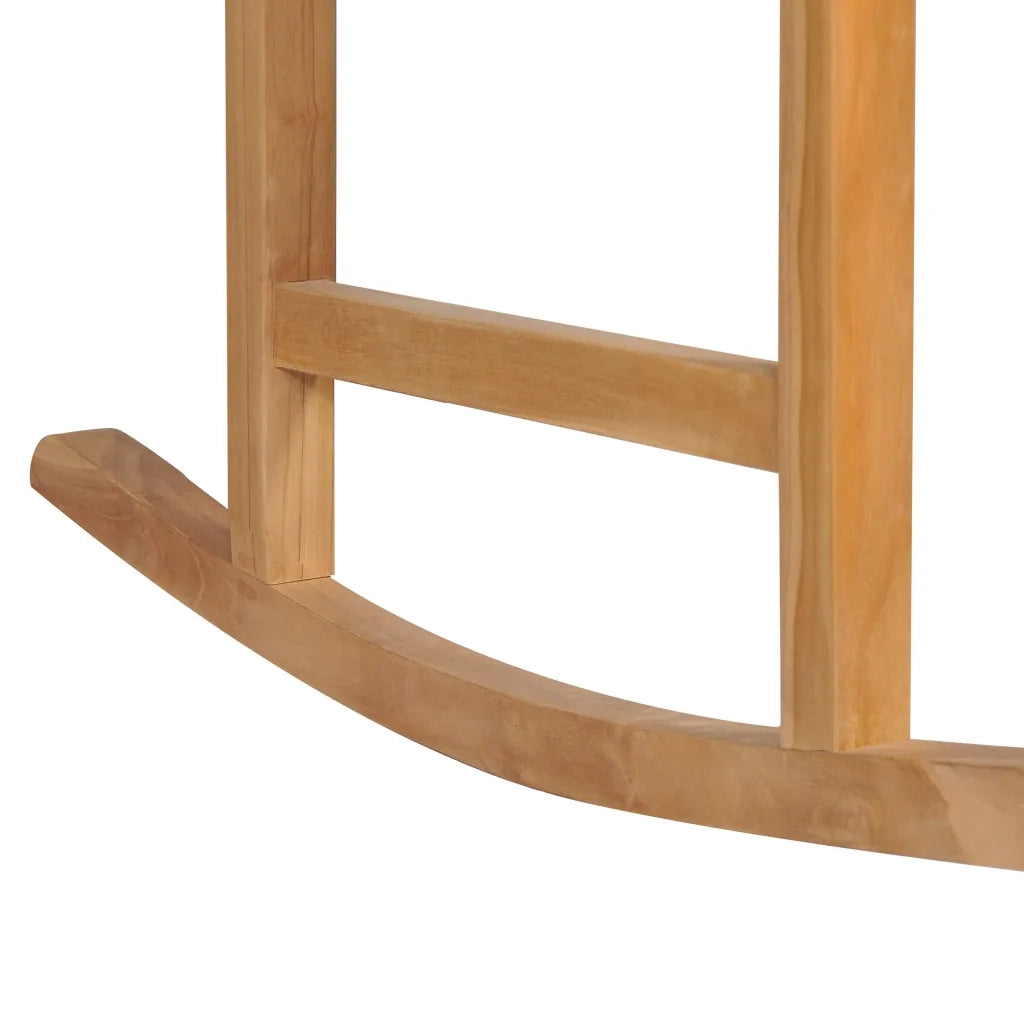 Sedia a Dondolo | Sedia da Giardino | Sedie da Esterno con Cuscino Verde in Legno di Teak