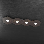 HEXAGON APPLIQUE-PLAFONIERA 4 LUCI MARRONE 1142-4L-MA