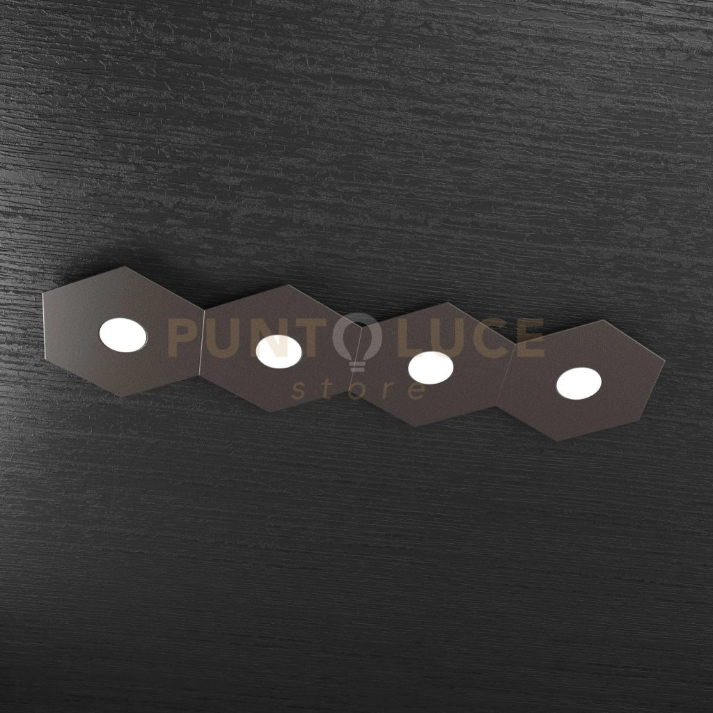HEXAGON APPLIQUE-PLAFONIERA 4 LUCI MARRONE 1142-4L-MA