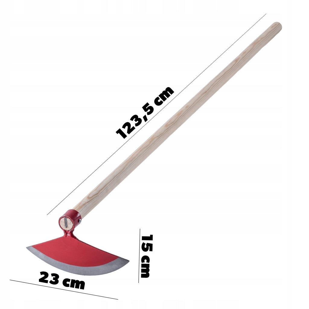 Zappa da giardino forgiata KADAX da 23 cm per estirpare le erbacce, con manico in legno.
