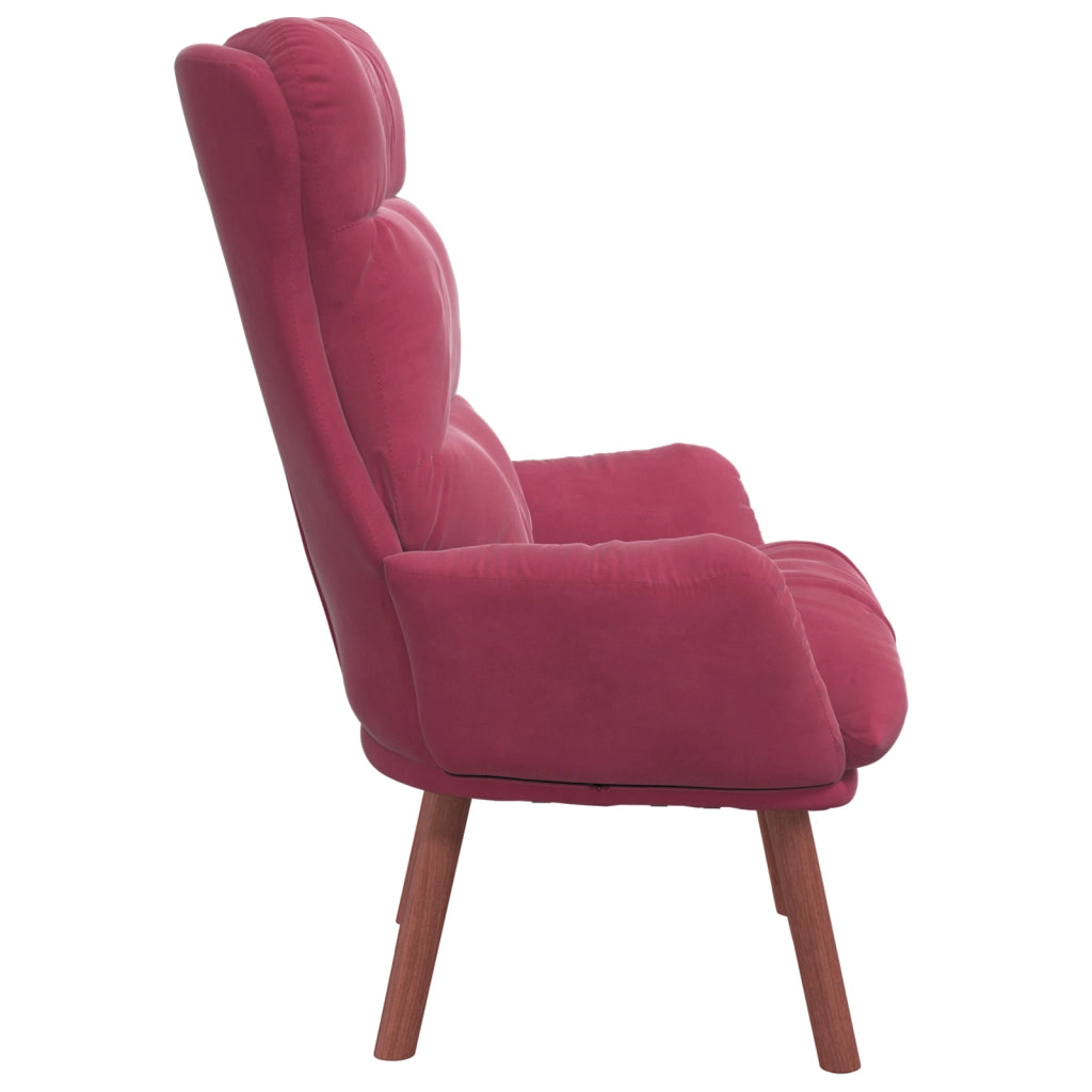 Poltrona Rilassante Velluto Rosso Vino