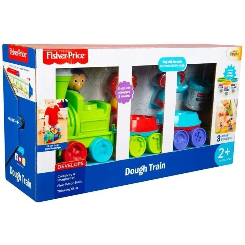 SET TRENO GIOCATTOLO CON PASTA MODELLABILE STAMPINI E FORMINE 2+