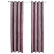Tende Oscuranti | Tende Blackout con Anelli 2 pz Rosa Antico in Velluto 140x225cm