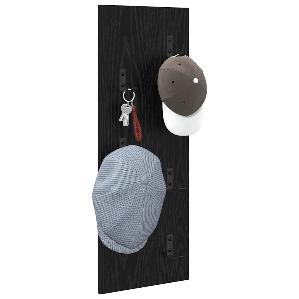 Appendiabiti a muro Rovere Nero 30 x 1,5 x 80 cm 874468