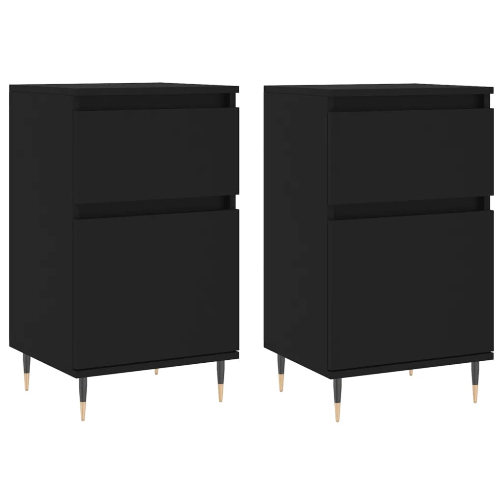 Credenze 2 pz Nere 40x35x70 cm in Legno Multistrato 831135