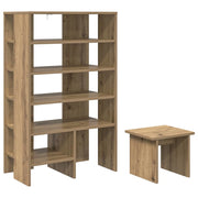 Scarpiera | Mobile per scarpe 2 pz Rovere artigianale Legno multistrato