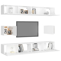 Set Mobili Porta TV 6 pz Bianco in Legno Multistrato 3078684