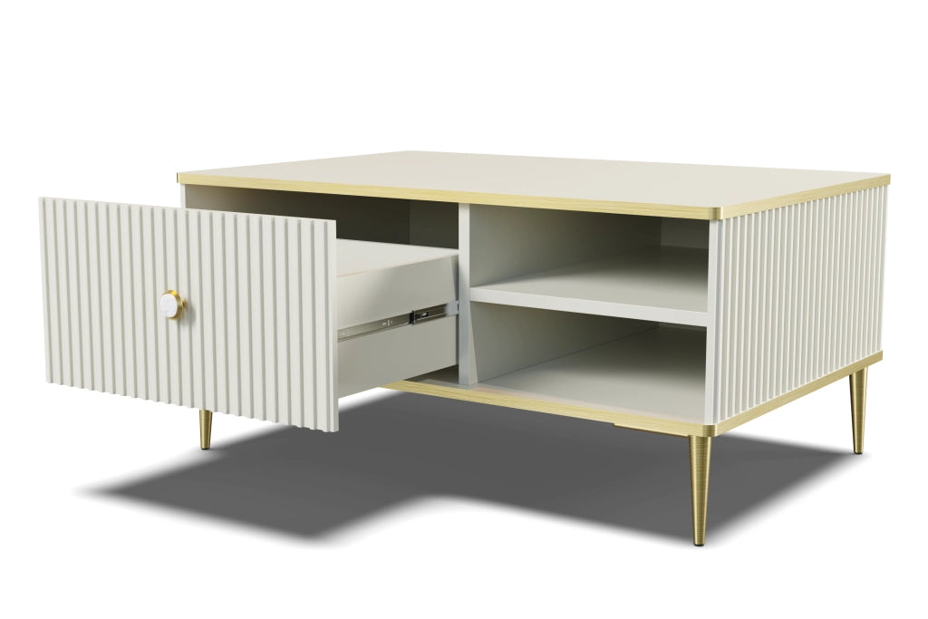 TAVOLINO PETRA 90x60 GAMBE CASHMERE ORO