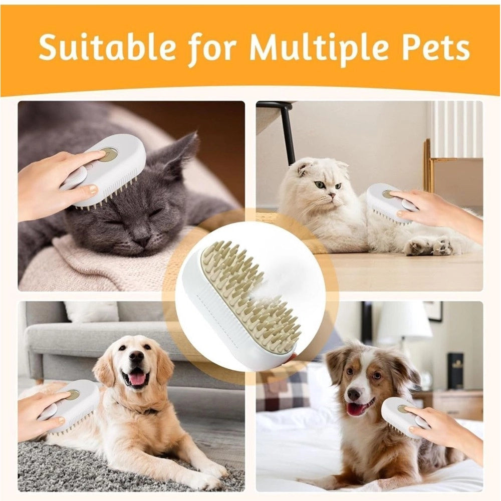 Trade Shop - Spazzola A Vapore Per Gatti Cani Elimina Pelo Morto Sottopelo Cavo Usb -