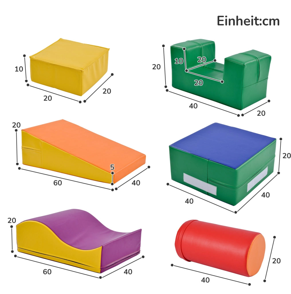 Blocchi morbidi per bambini 65.5x65.0x43.5 cm multifunzione in PU giallo