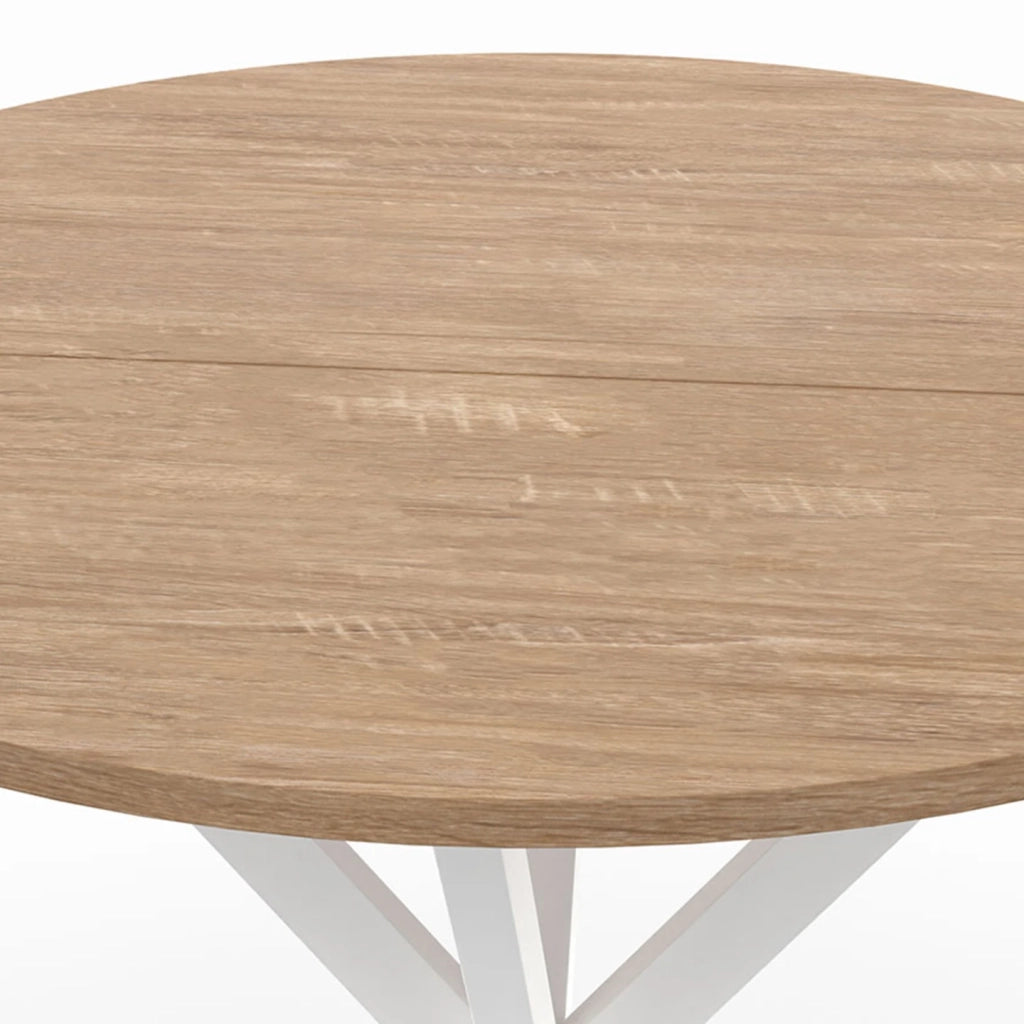 IDMarket - ALIX mesa de comedor redonda para 2 a 4 personas, de madera y pata de araña blanca 80 cm