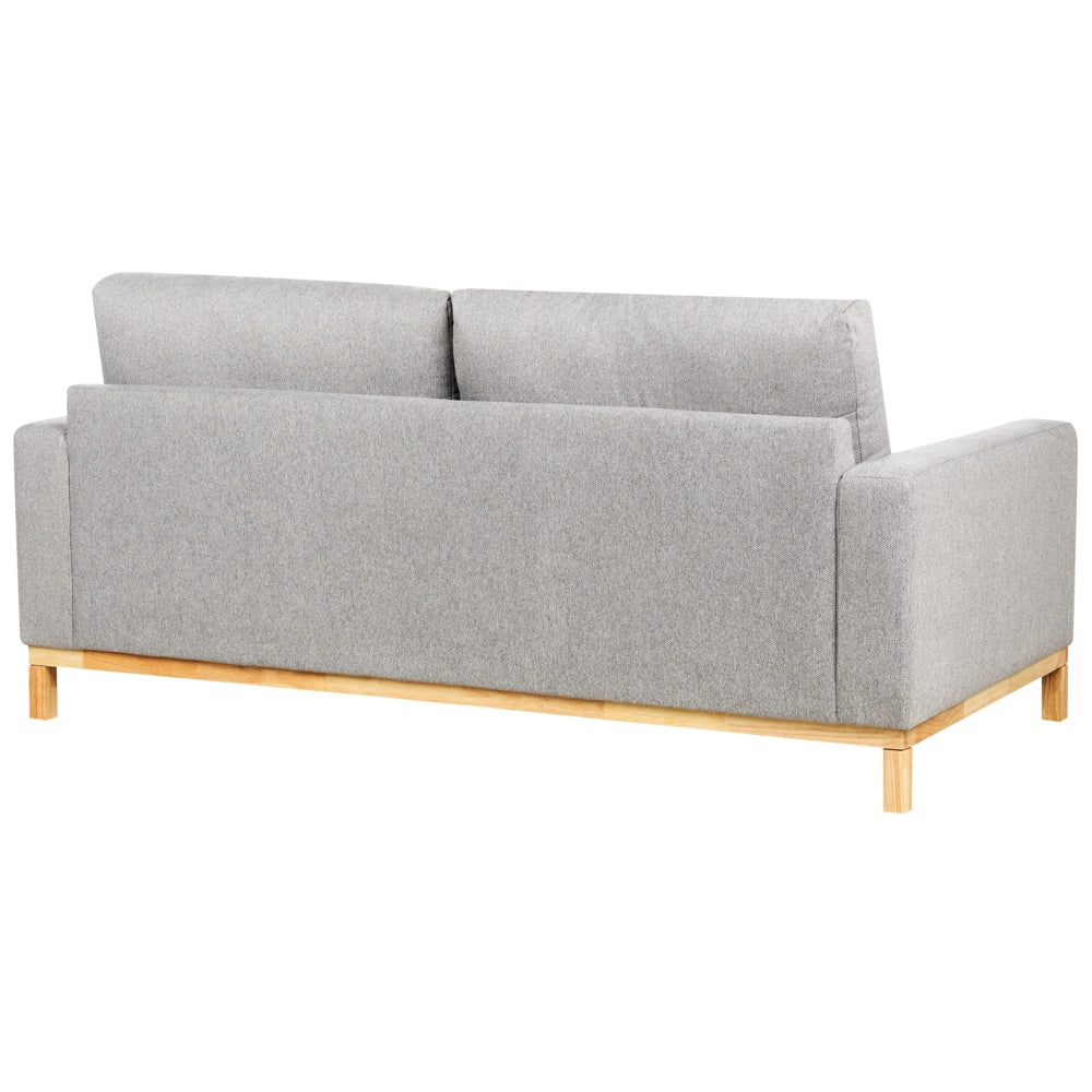 Divano 2 posti in tessuto grigio con gambe in legno chiaro soggiorno stile moderno