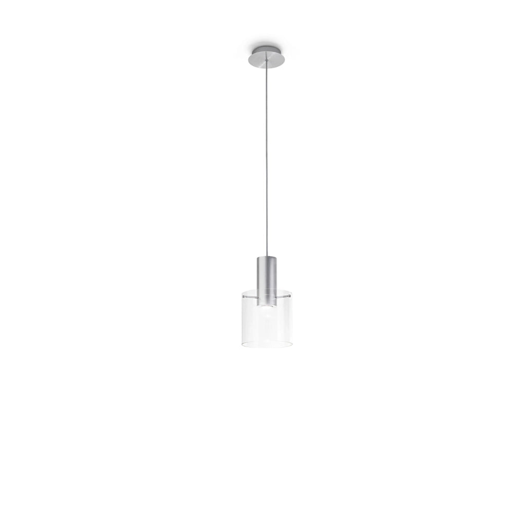Sospensione Contemporanea Hugo Metallo Trasparente 1 Luce