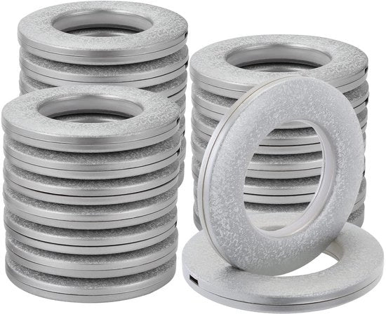 32 pezzi di anelli per tenda, anelli per tenda, anelli in tessuto, diametro interno 40 mm, anelli DIY per tenda da finestra, tenda doccia, tenda da porta (matte argento)