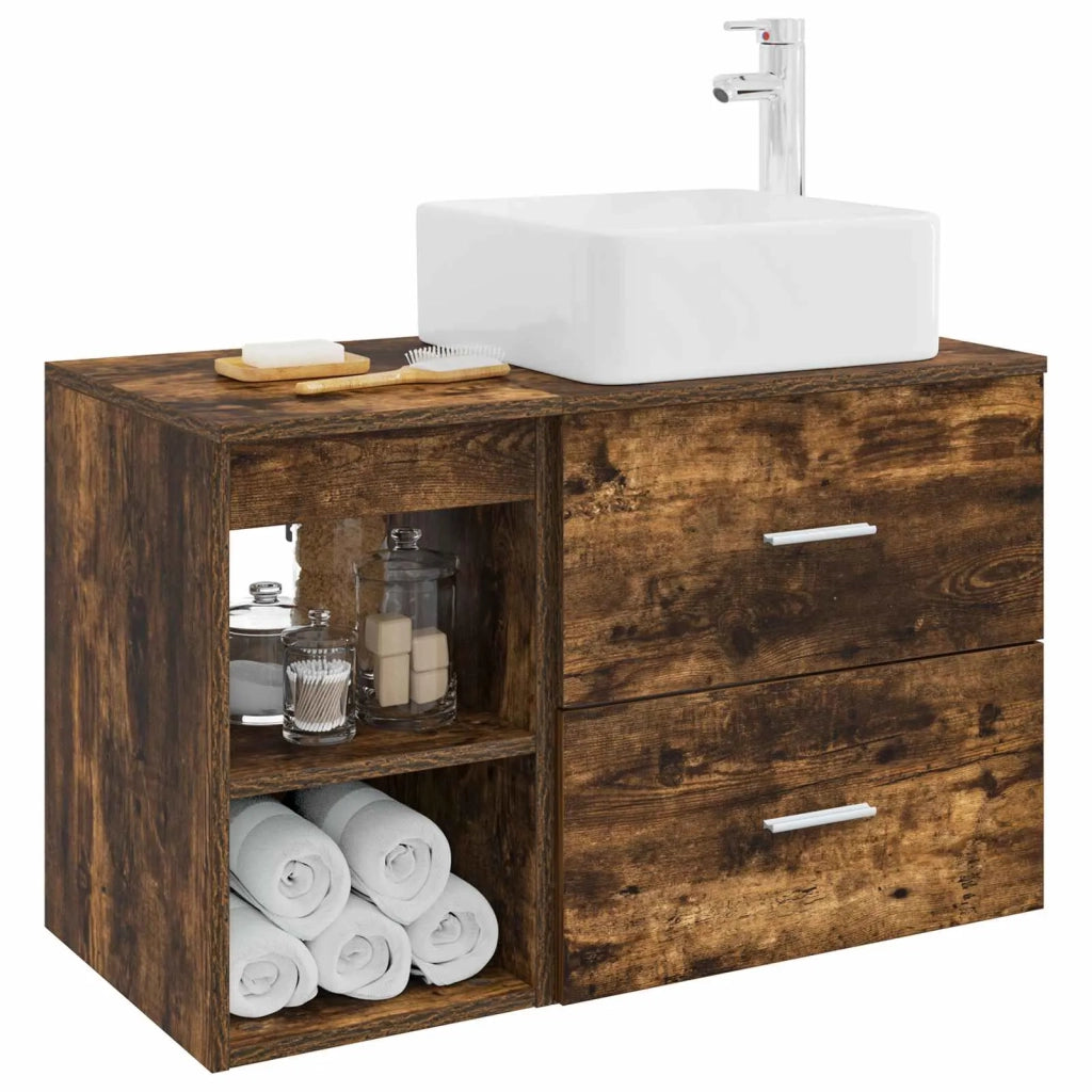 Set di mobili per il bagno 2 pcs Rovere Fumo 3403884