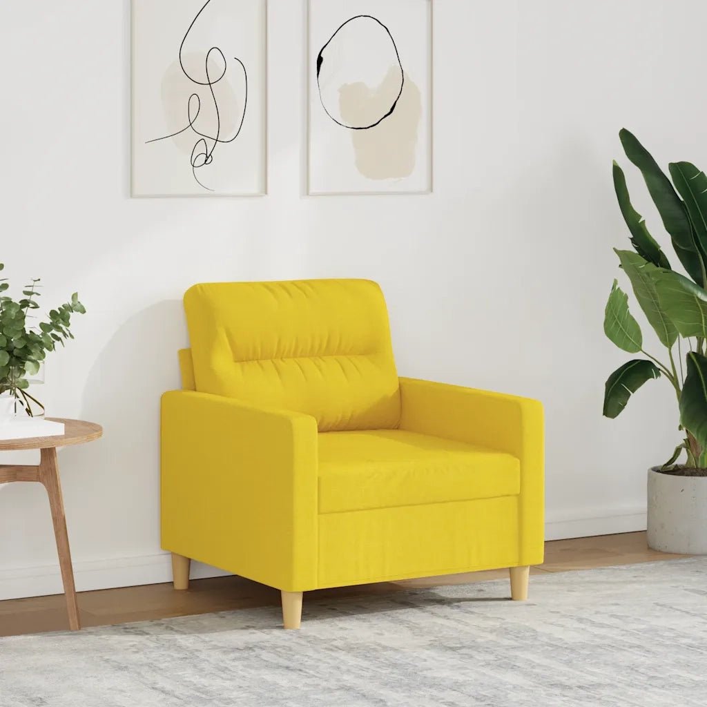 Poltrona-Divano Sedia Giallo Chiaro 60 cm in Tessuto 603477