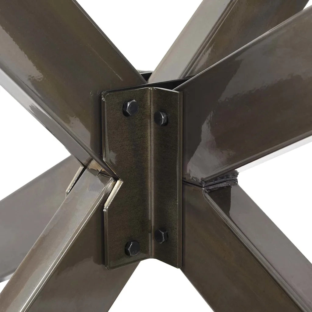 Gamba per tavolino da caffè a forma di ragno nera 98x58x(42-43) cm in acciaio 4013111