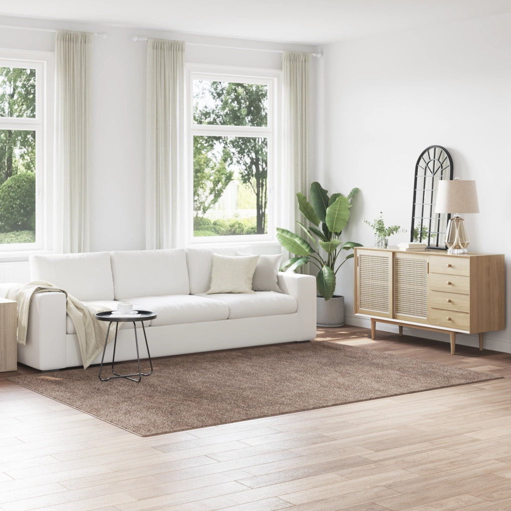 Tappeto Shaggy con Base in Lattice Marrone 200x290 cm