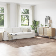 Tappeto Shaggy con Base in Lattice Marrone 200x290 cm