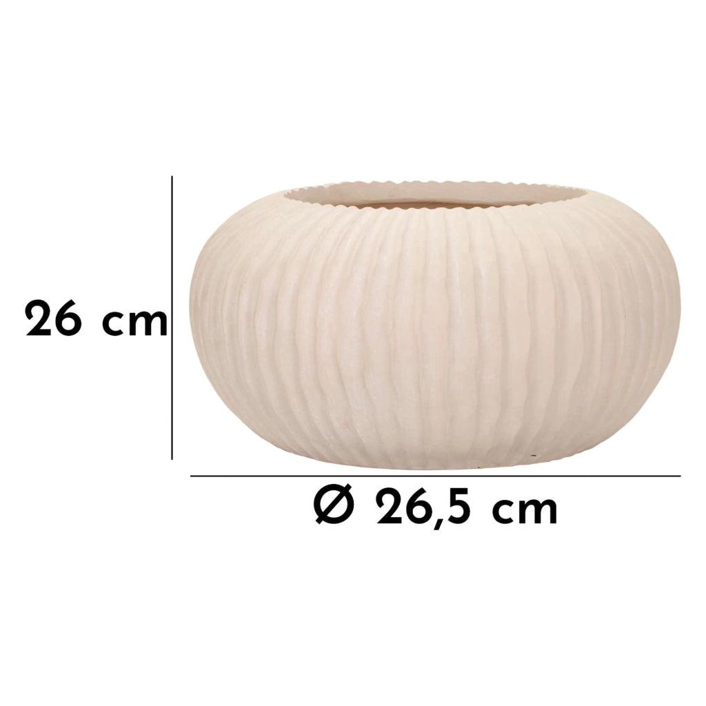 Arvid, Vaso Finitura Scanalata, Bianco Crema