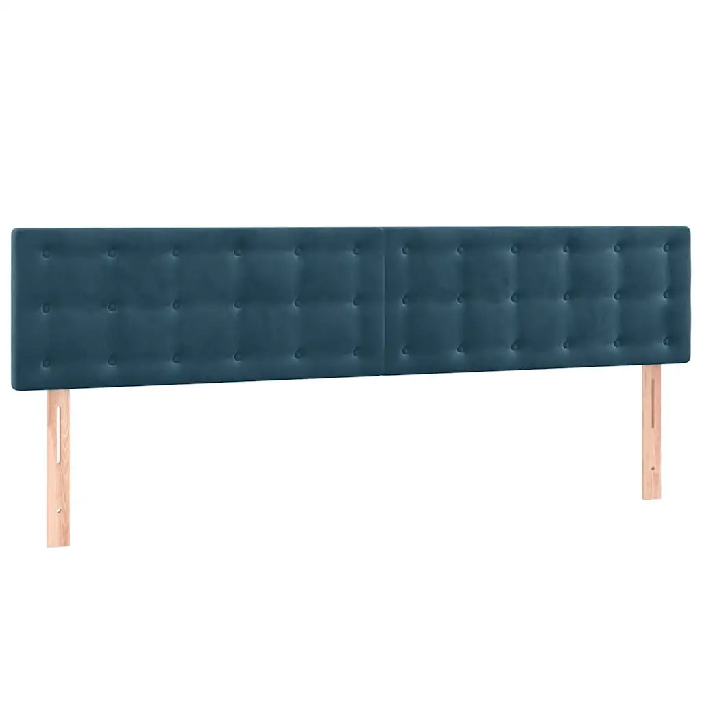 Giroletto a Molle con Materasso Blu Scuro 200x200 cm in Velluto