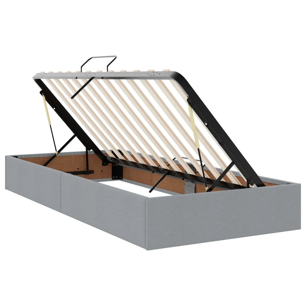 Letto ottomano Grigio chiaro 90 x 190 cm Tessuto 3442790