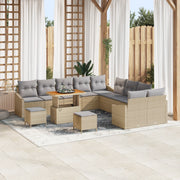 Set Divano da Giardino  da 13 pezzi con Cuscini Beige Polyrattan Acacia