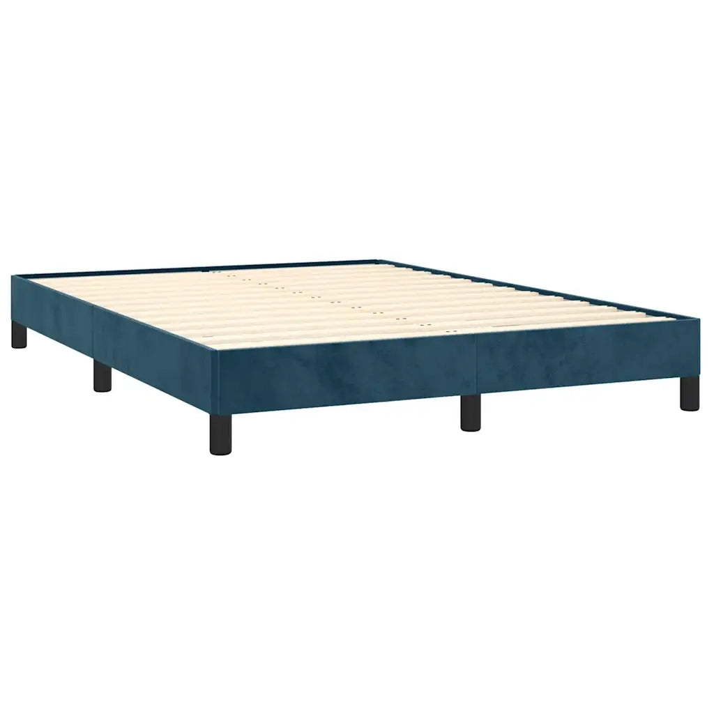 Giroletto senza Materasso Blu Scuro 140x200 cm Velluto 346980