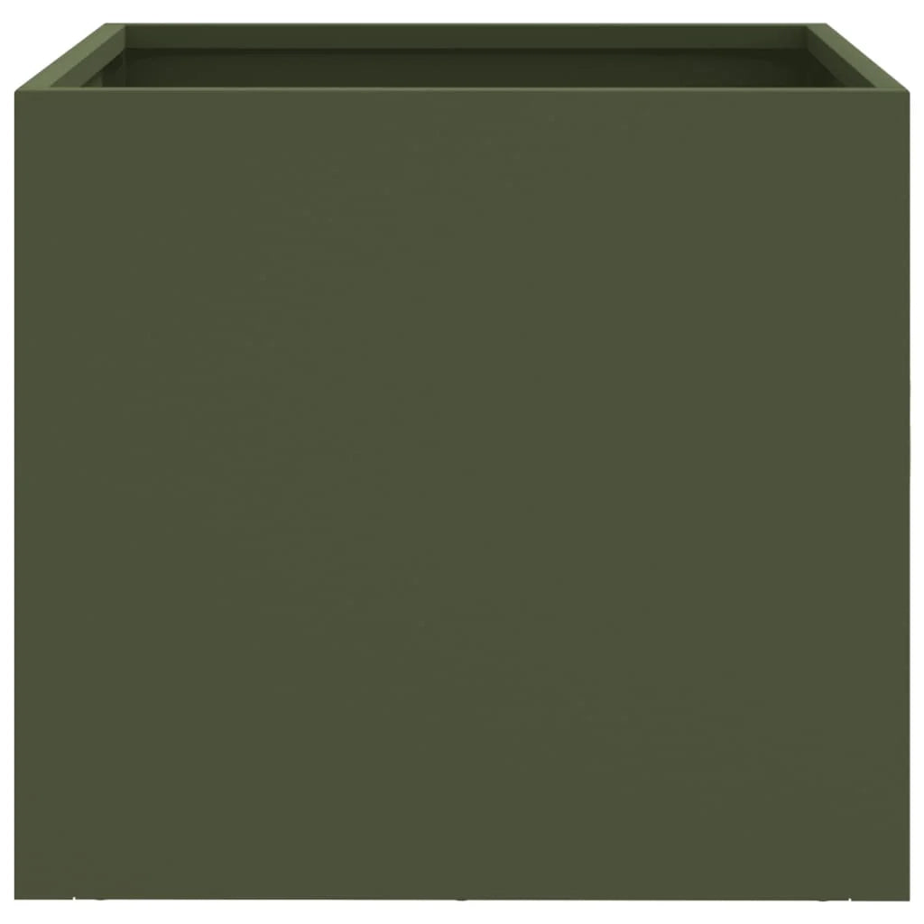 Fioriera rialzata color oliva per piante fiori e patio/giardino 32 x 30 x 29 cm acciaio verde 02_0038694