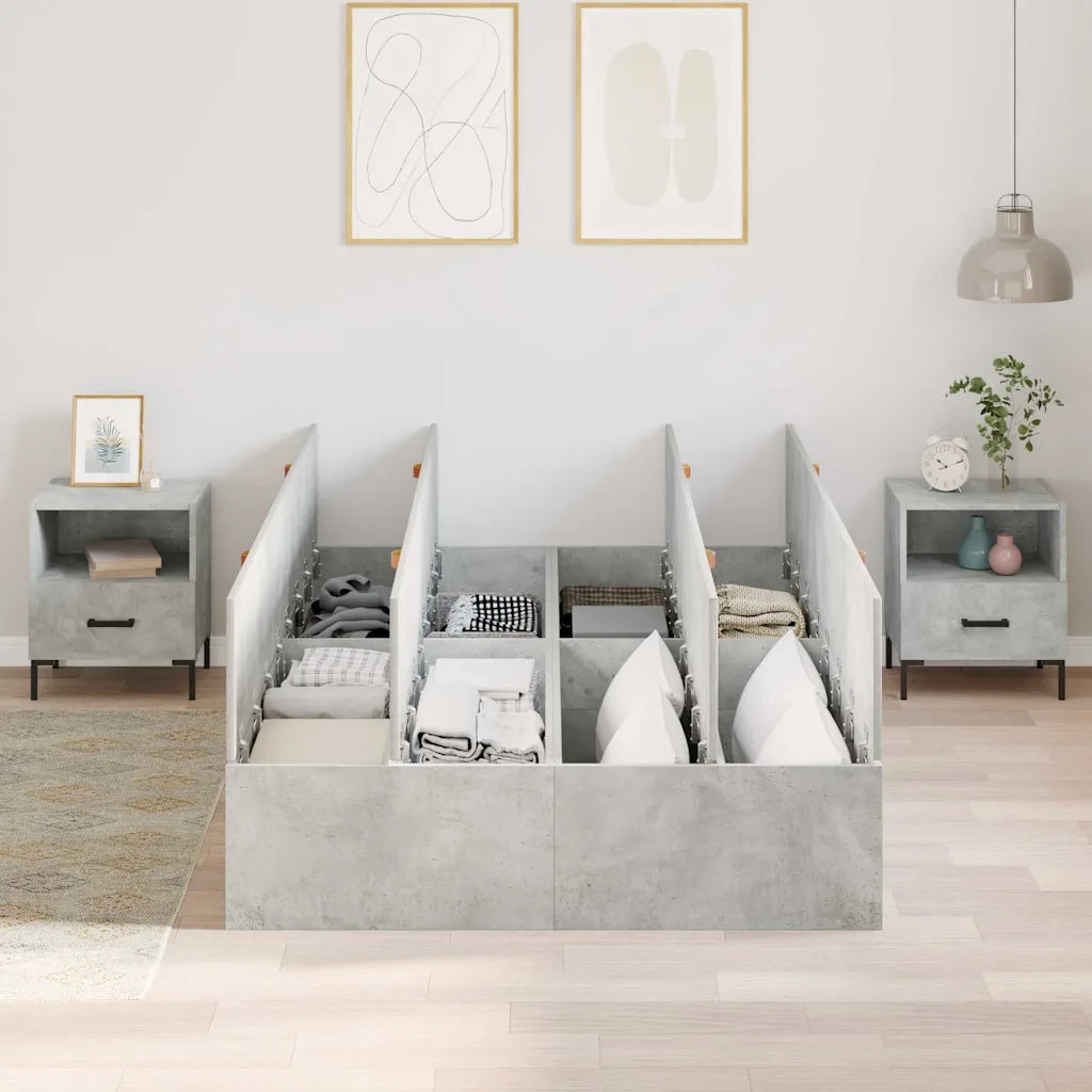 Struttura letto con contenitore Grigio cemento 120 x 200 cm 3335368