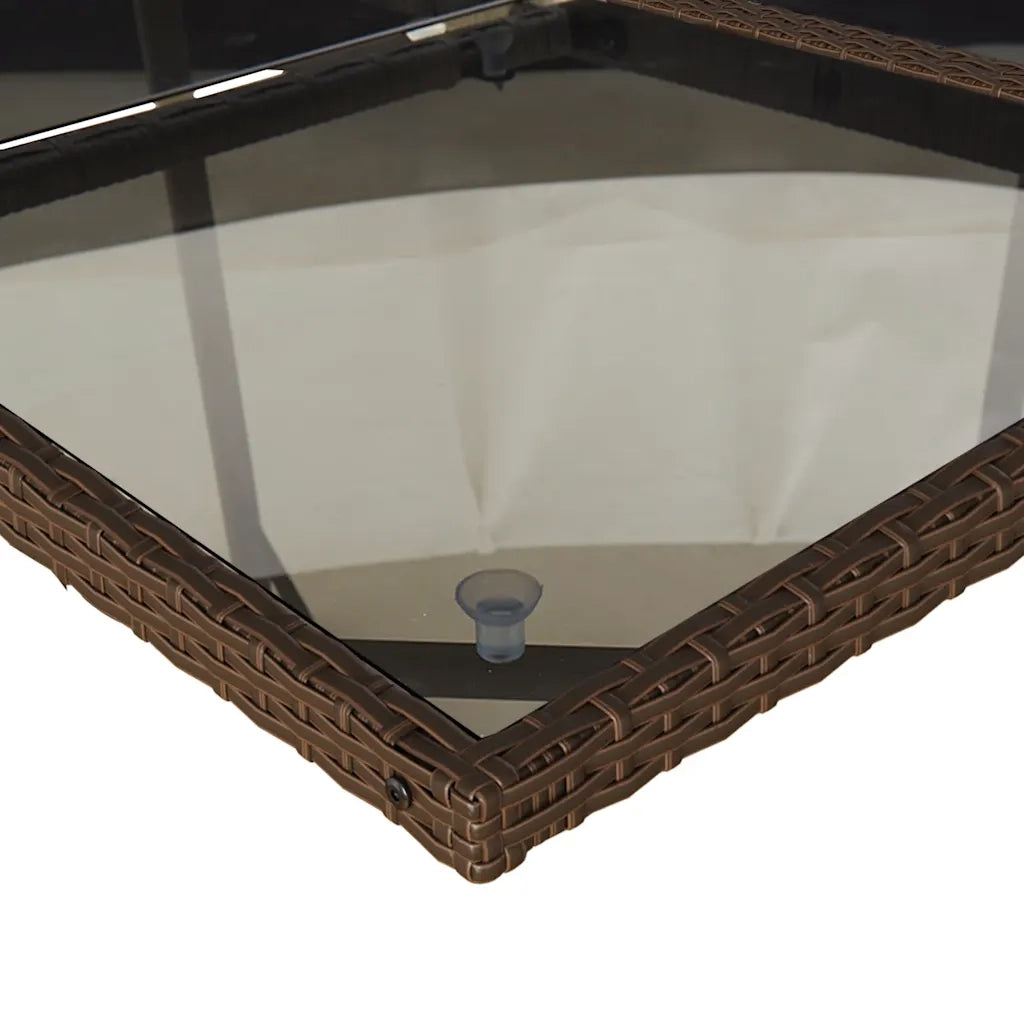 Set da Pranzo da Giardino 13pz con Cuscini Marrone Polyrattan 3211485