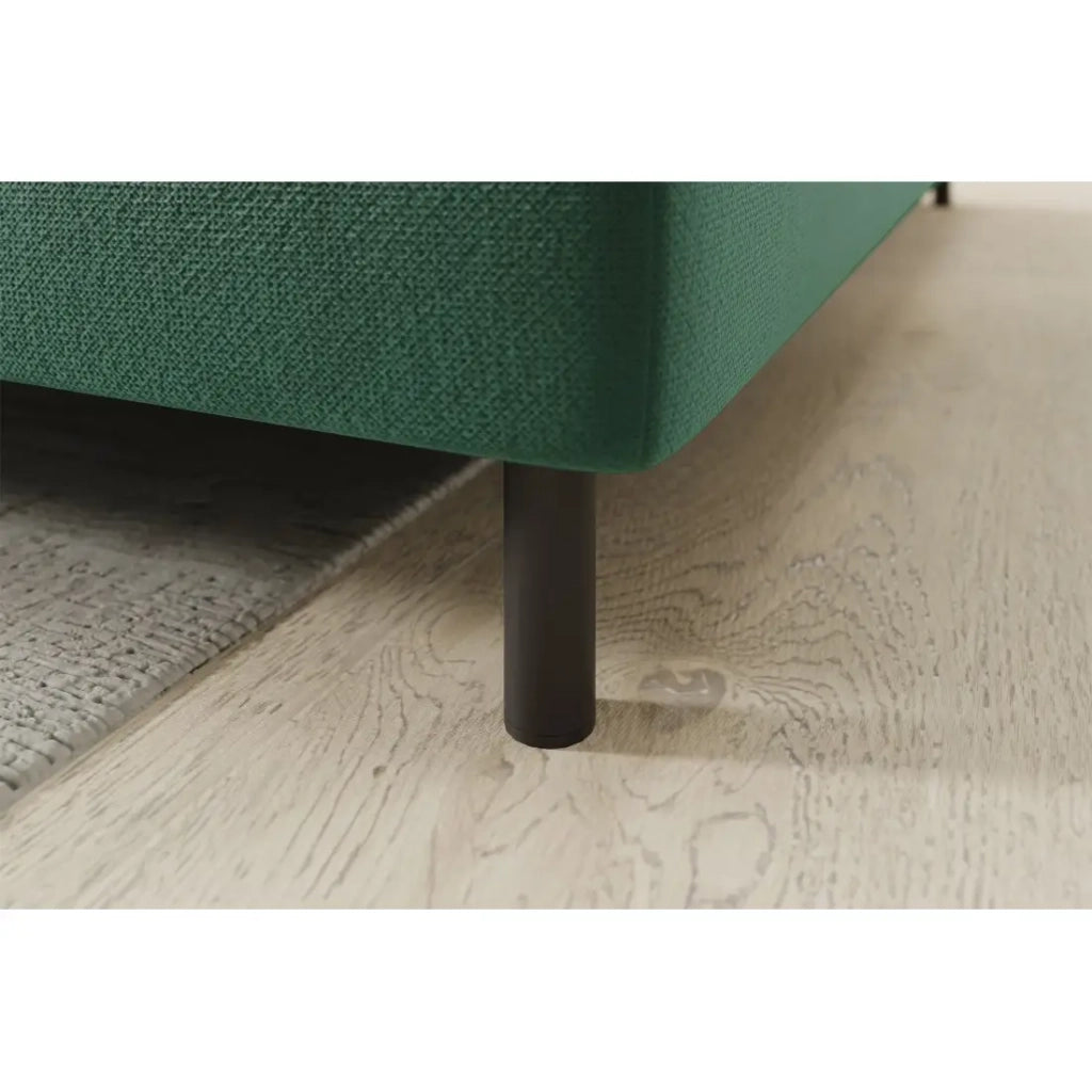 Divano angolare destro convertibile BARNEA 208 cm verde scuro con contenitore