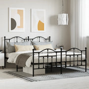 Giroletto con Testiera e Pediera Metallo Nero 180x200 cmcod mxl 105740