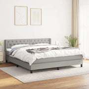 Giroletto a Molle con Materasso Grigio Chiaro160x200 cm Tessuto 3129961