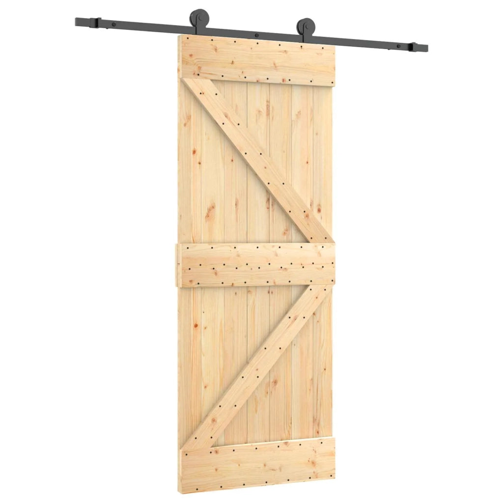 Porta scorrevole Naturale e Nero 85 x 210 cm 3444970