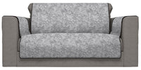Copridivano con Copri Braccioli Seduta 60 cm in Poliestere e Cotone Grigio Scuro