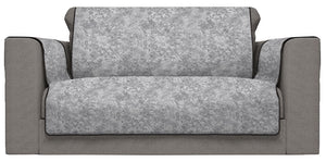 Copridivano con Copri Braccioli Seduta 60 cm in Poliestere e Cotone Grigio Scuro