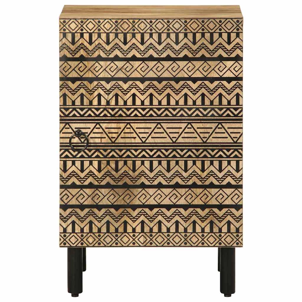Mobiletto da bagno in legno massello di mango in stile retrò che offre un elegante spazio di archiviazione 38 x 33 x 58 cm legno nero 02_0057840