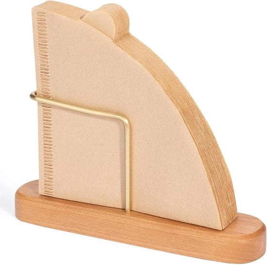 Supporto per filtro di caffè in legno naturale per la conservazione 14 x 3,5 x 7 cm. Ideale supporto per filtri di caffè e sacchi di filtro.