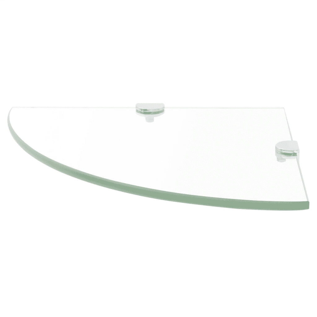 Scaffale Angolare Supporti Cromati in Vetro Trasparente 25x25cm 243852