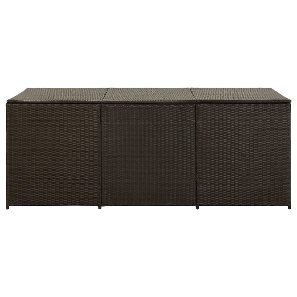Cassetta portaoggetti per mobili da giardino in resina intrecciata 180 x 90 x 75 cm marrone 02_0013120