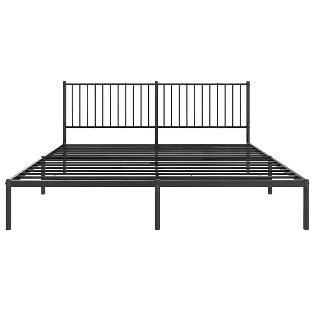 Giroletto con Testiera-Struttura Letto con testiera in Metallo Nero 180x200 cm 247002