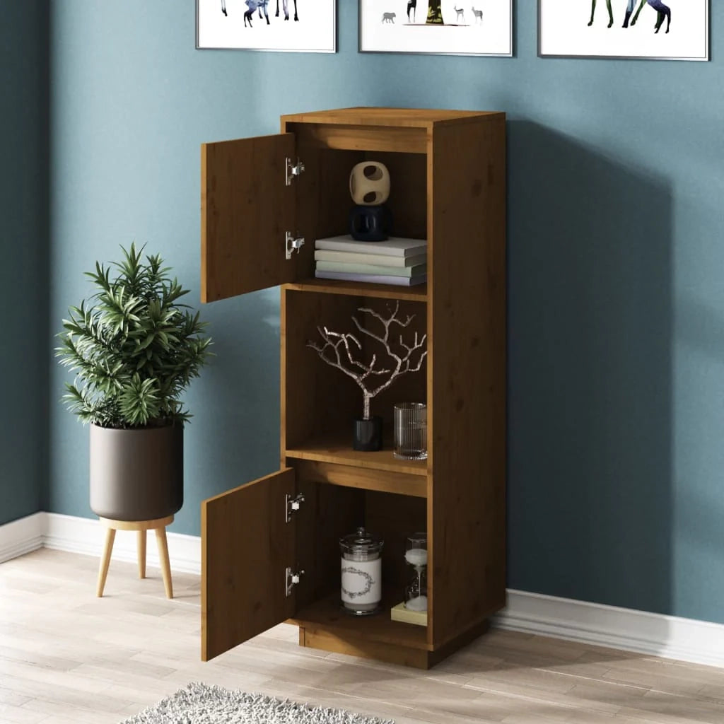 Buffet credenza cassettiera armadio mobile contenitore organizer cucina soggiorno salotto alto 38 x 35 x 117 cm legno di pino massiccio marrone 02_0034754