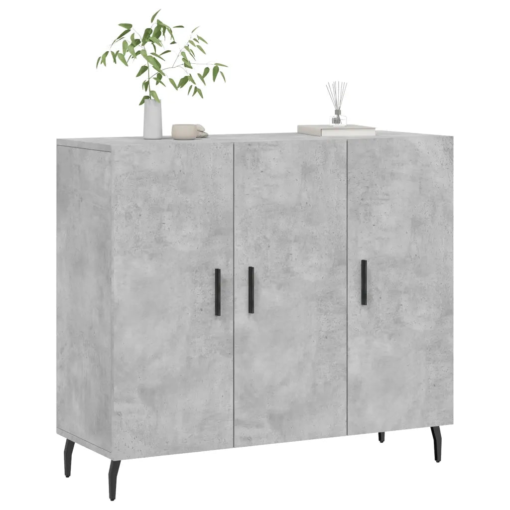 Credenza | Madia | Buffet da pranzo | Armadio da pranzo Grigio Cemento 90x34x80 cm in Legno Multistrato