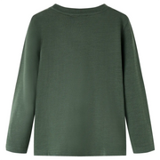 Maglietta da Bambino a Maniche Lunghe Verde Scuro 116 13071
