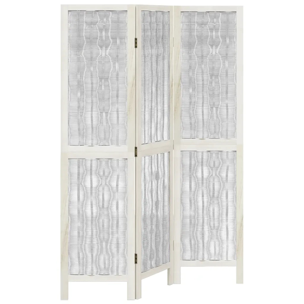 Divisorio Ambienti 3Pannelli Bianco Legno Massello di Paulownia 358669