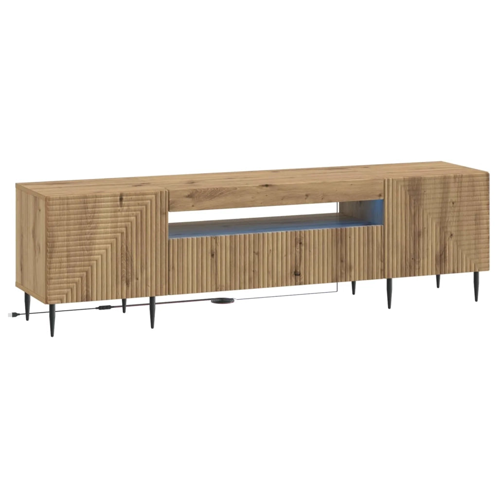 Mobile TV LED Rovere Artigianale Legno ingegnerizzato 896914