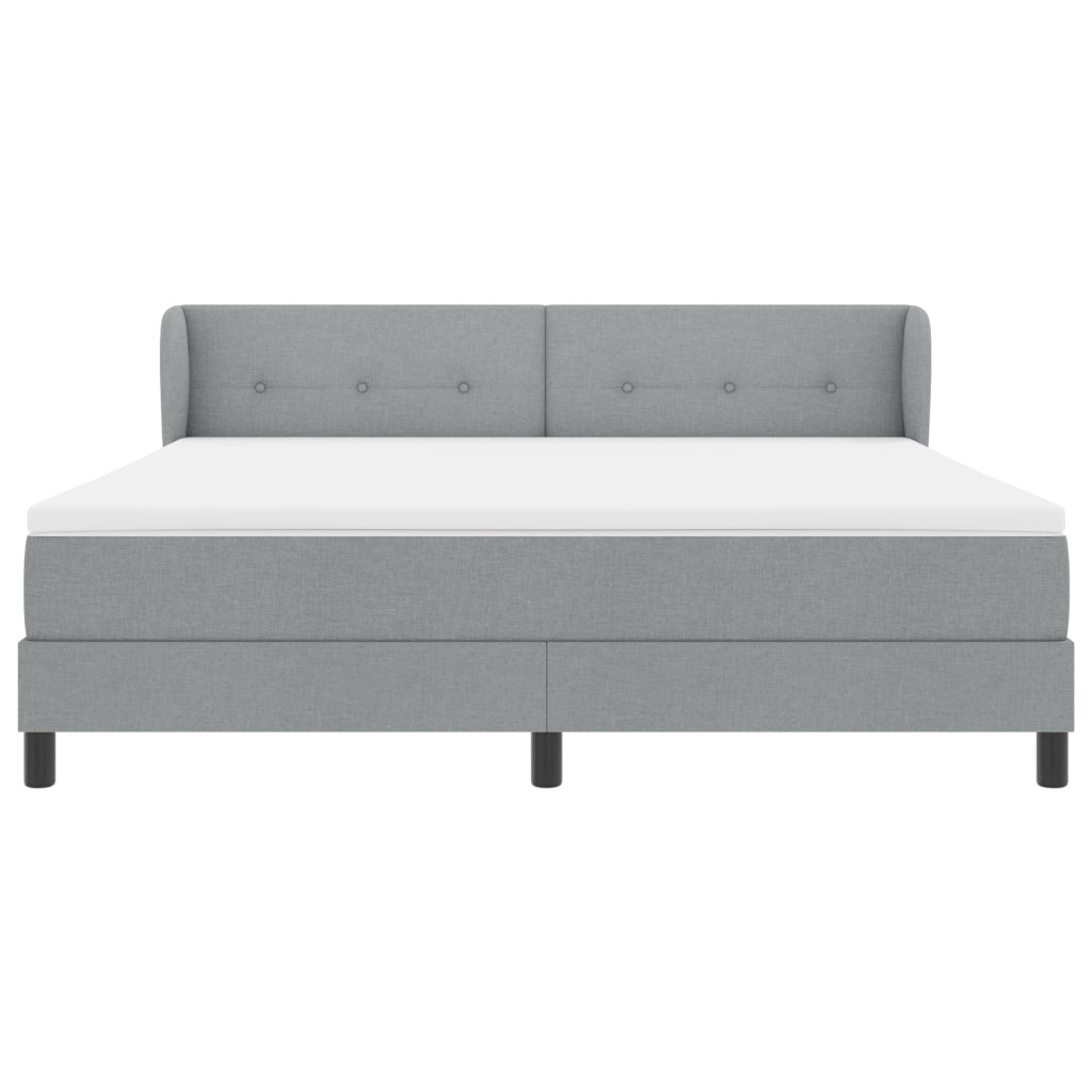 Letto Box Spring con Materasso  Grigio Chiaro 180x200 cm Tessuto